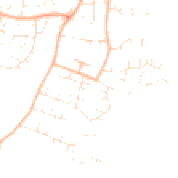 Daytime road noise heatmap for TA1 4HX