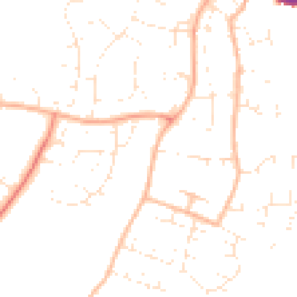 Daytime road noise heatmap for TA1 4QL