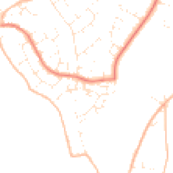 Daytime road noise heatmap for TA1 4YB