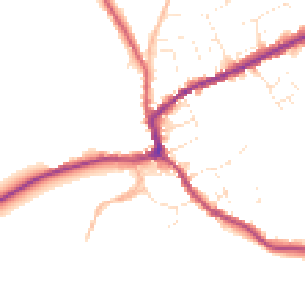 Daytime road noise heatmap for TA4 4PL