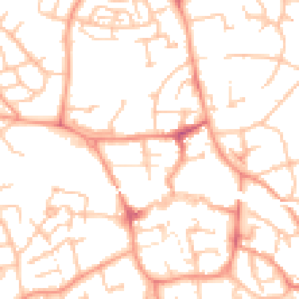 Daytime road noise heatmap for TF1 1AF