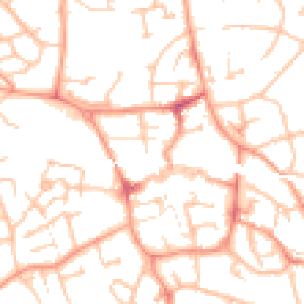 Daytime road noise heatmap for TF1 1EJ