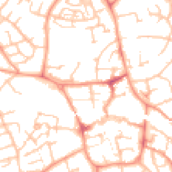 Daytime road noise heatmap for TF1 1EP