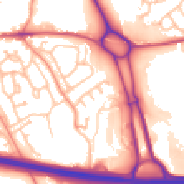 Daytime road noise heatmap for TF1 2ND