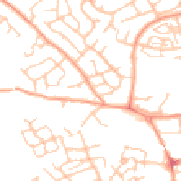 Daytime road noise heatmap for TF1 3NB