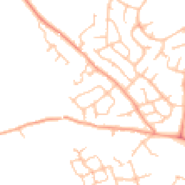 Daytime road noise heatmap for TF1 3NJ