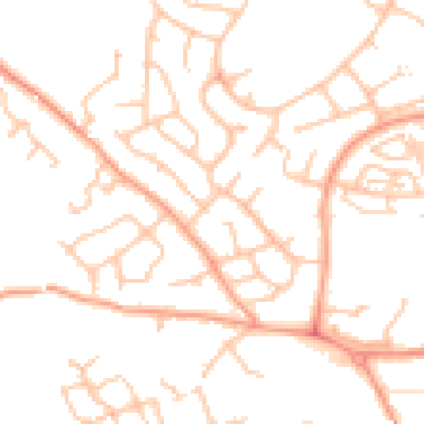 Daytime road noise heatmap for TF1 3NP