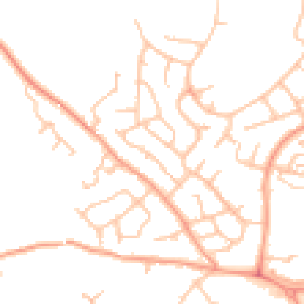 Daytime road noise heatmap for TF1 3NR