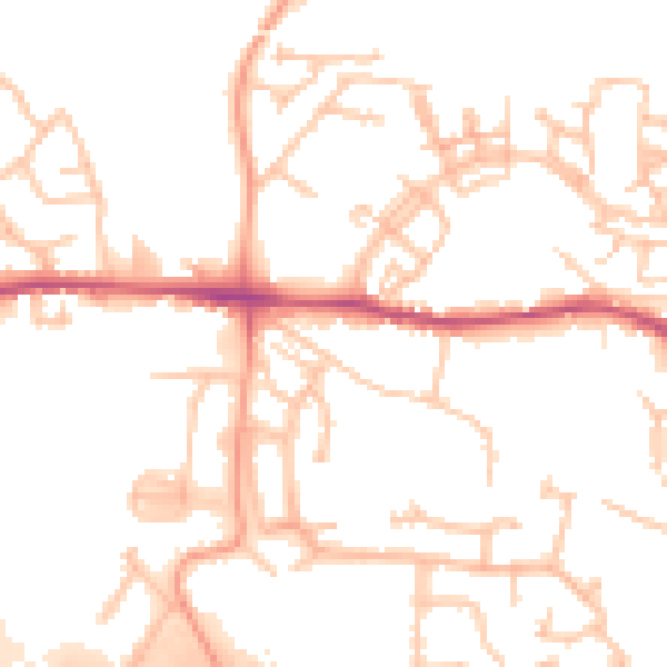 Daytime road noise heatmap for TF1 5FT