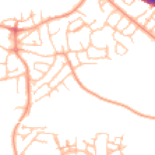Daytime road noise heatmap for TF1 5RZ