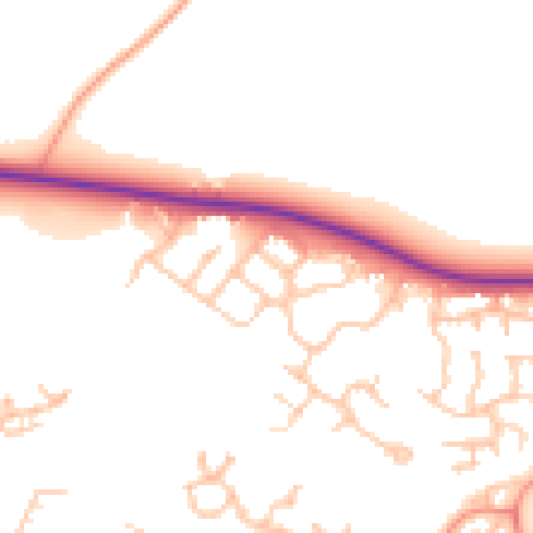 Daytime road noise heatmap for TF1 6AR