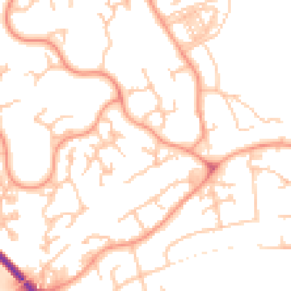 Daytime road noise heatmap for TF1 6TR