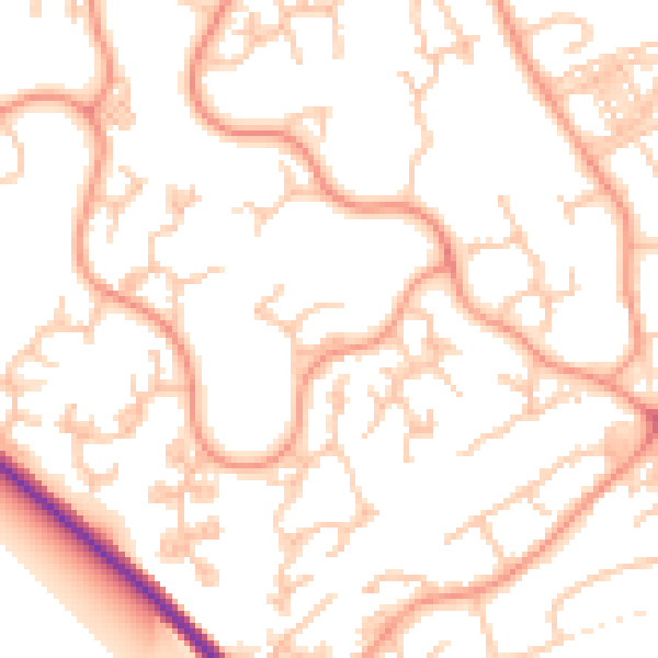Daytime road noise heatmap for TF1 6WA
