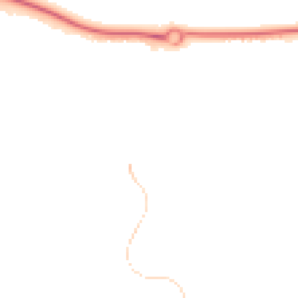 Night-time road noise heatmap for TF1 6XA