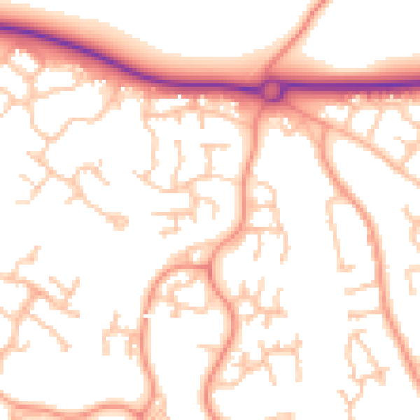 Daytime road noise heatmap for TF1 6YA