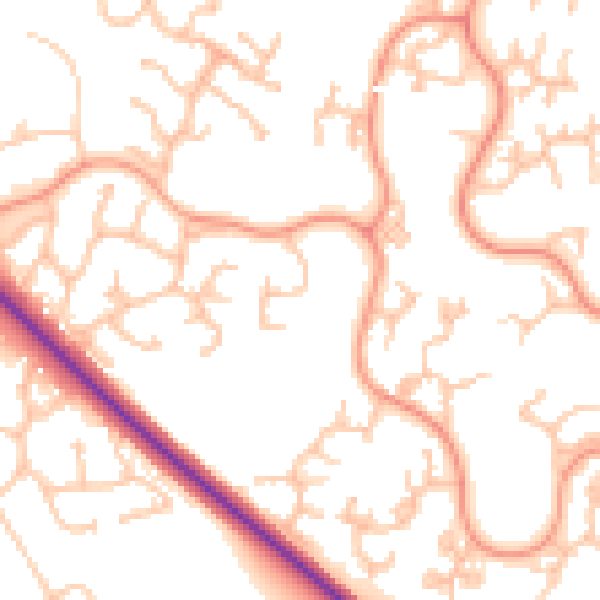 Daytime road noise heatmap for TF1 6YW