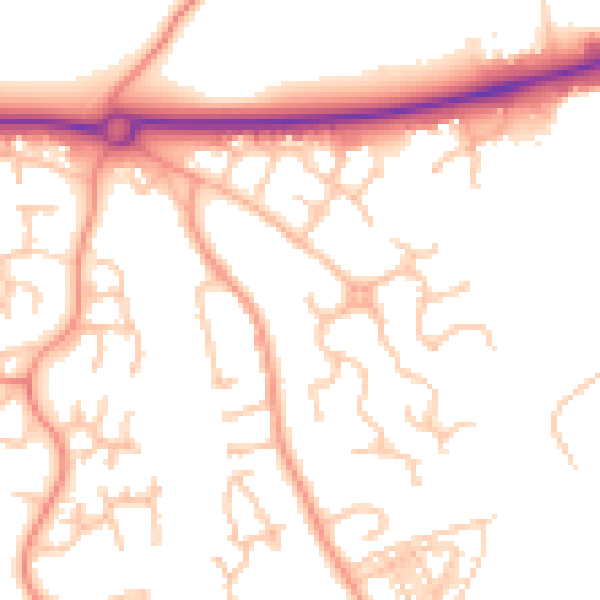 Daytime road noise heatmap for TF1 6YZ