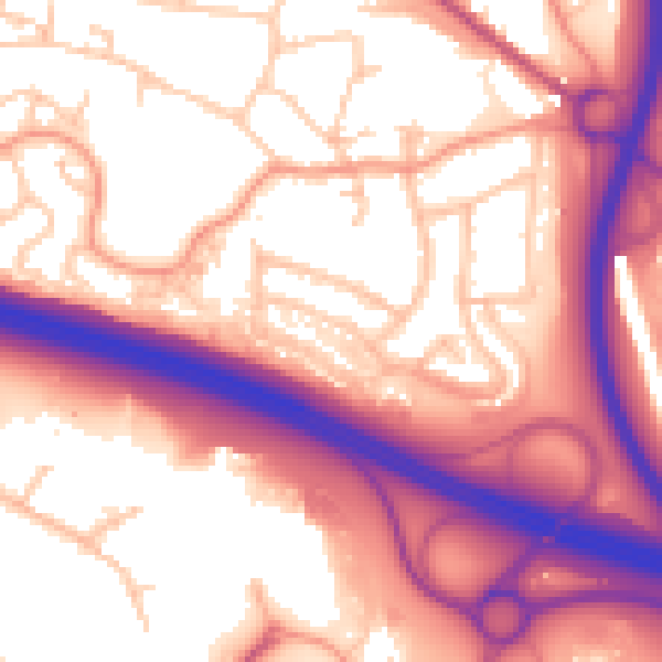Daytime road noise heatmap for TF2 0AX