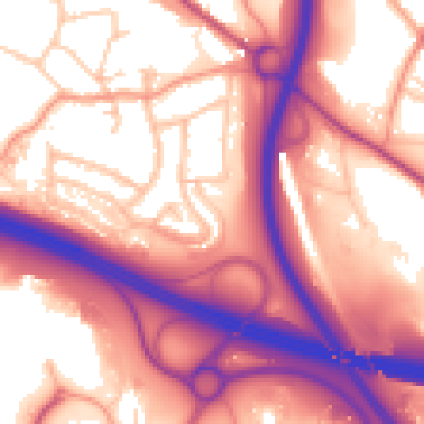 Daytime road noise heatmap for TF2 0BD