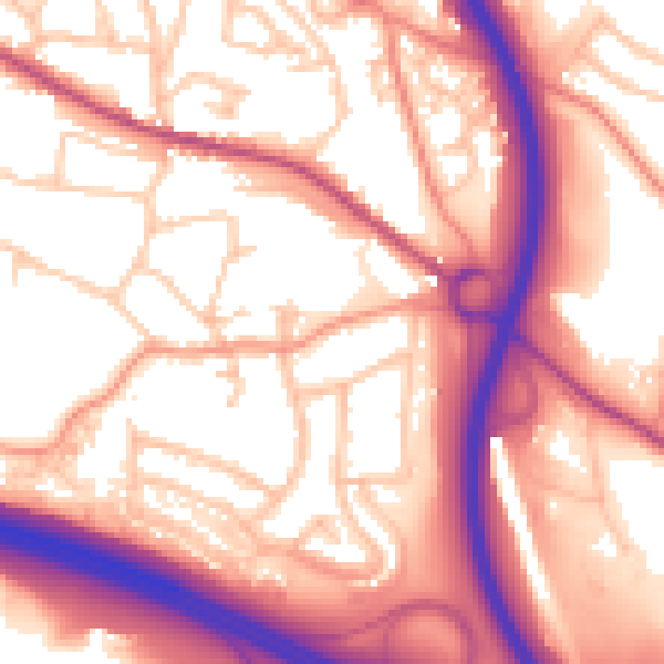 Daytime road noise heatmap for TF2 0BP