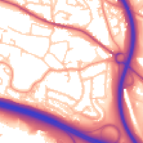 Daytime road noise heatmap for TF2 0BS