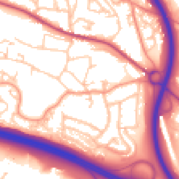 Daytime road noise heatmap for TF2 0DE