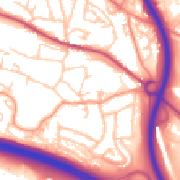 Daytime road noise heatmap for TF2 0DF
