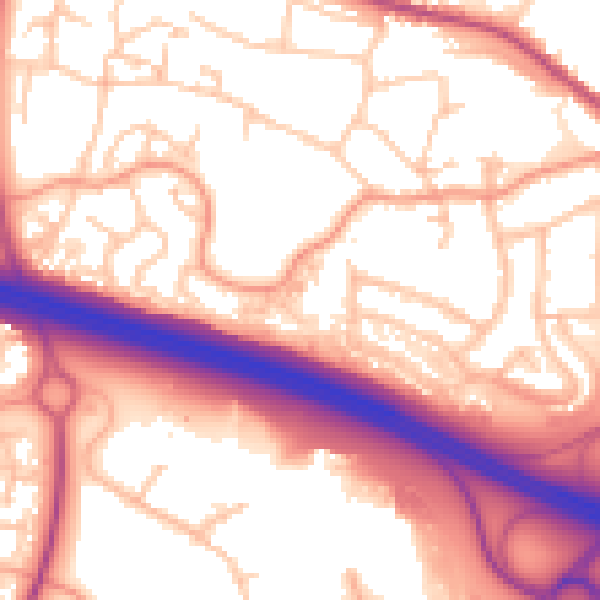 Daytime road noise heatmap for TF2 0EY