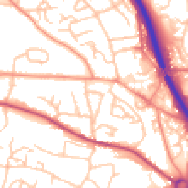 Daytime road noise heatmap for TF2 6BT