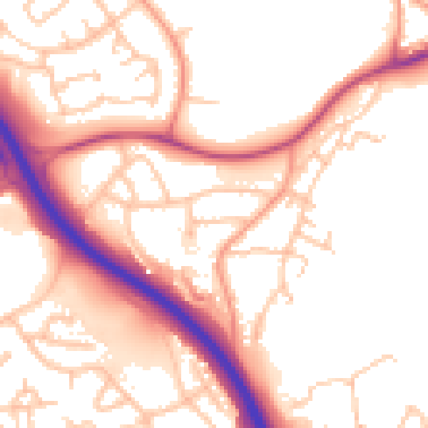 Daytime road noise heatmap for TF2 6FB