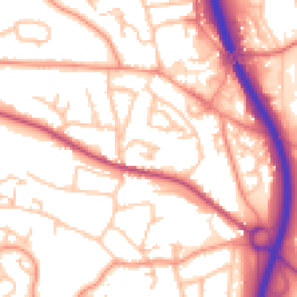 Daytime road noise heatmap for TF2 6FD