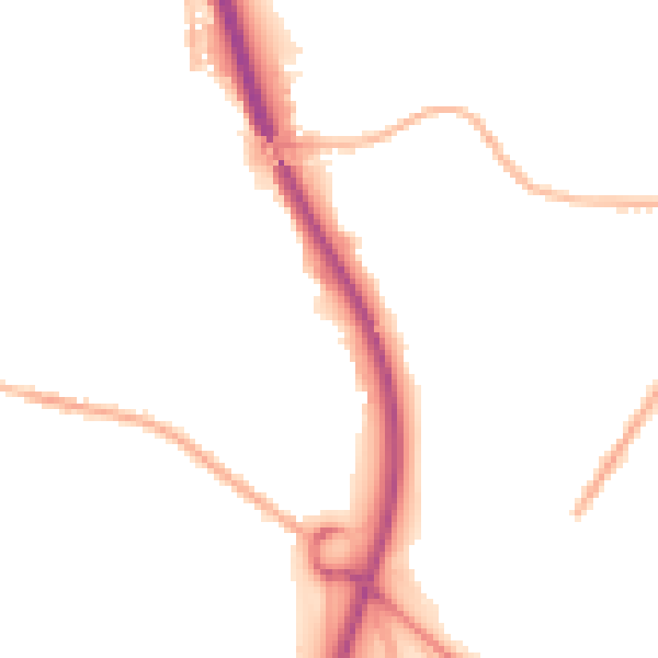 Night-time road noise heatmap for TF2 6NJ