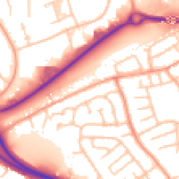 Daytime road noise heatmap for TF2 6PH