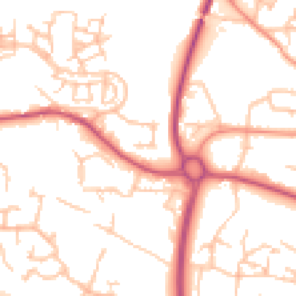 Daytime road noise heatmap for TF2 6SR