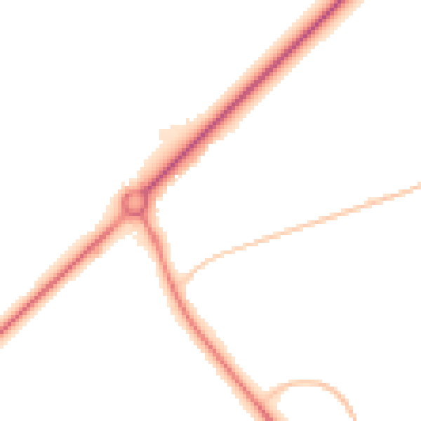 Night-time road noise heatmap for TF2 8DS