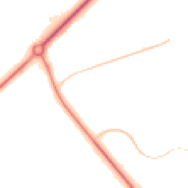 Night-time road noise heatmap for TF2 8JL