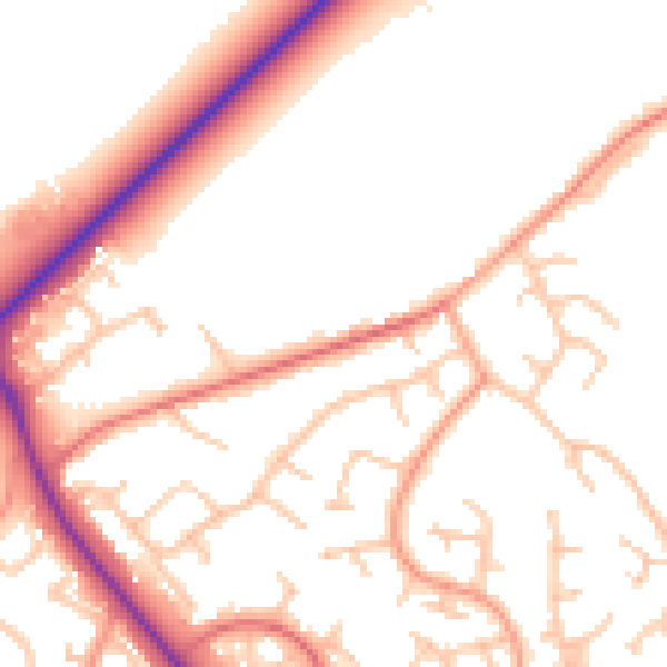 Daytime road noise heatmap for TF2 8NN