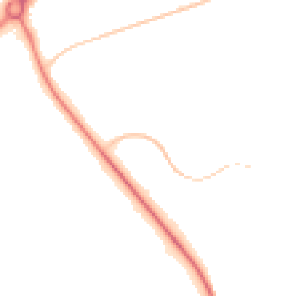 Night-time road noise heatmap for TF2 8QY
