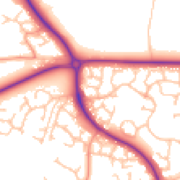 Daytime road noise heatmap for TF2 9GY