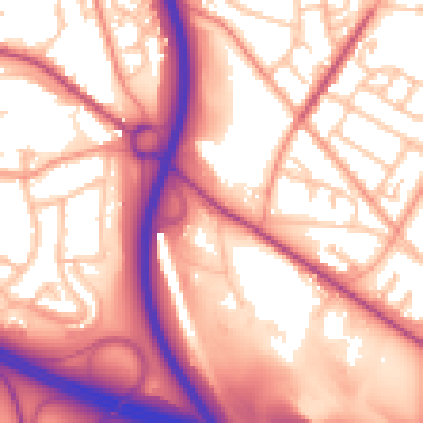 Daytime road noise heatmap for TF2 9TX