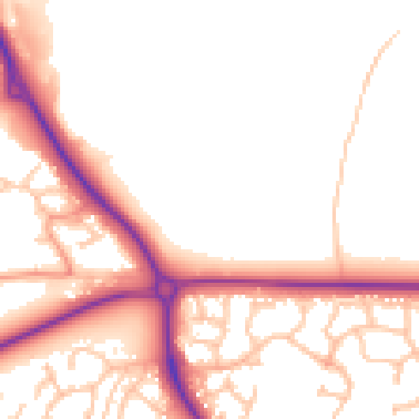 Daytime road noise heatmap for TF2 9WR
