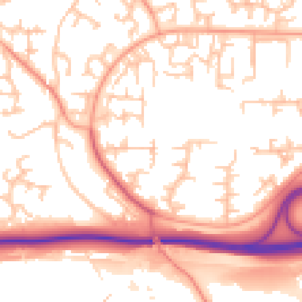 Daytime road noise heatmap for TF3 1AD