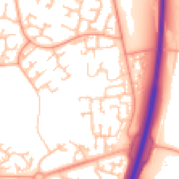 Daytime road noise heatmap for TF3 1AE