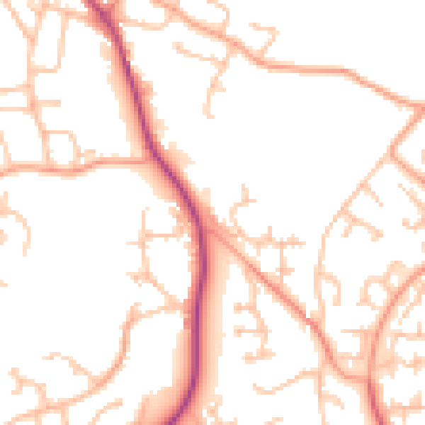 Daytime road noise heatmap for TF3 1AT