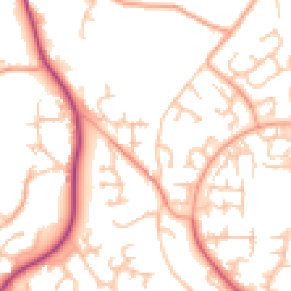 Daytime road noise heatmap for TF3 1AX