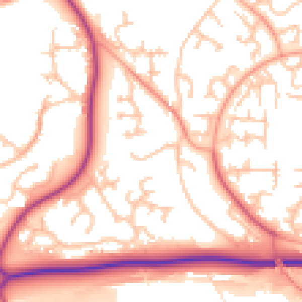 Daytime road noise heatmap for TF3 1BH