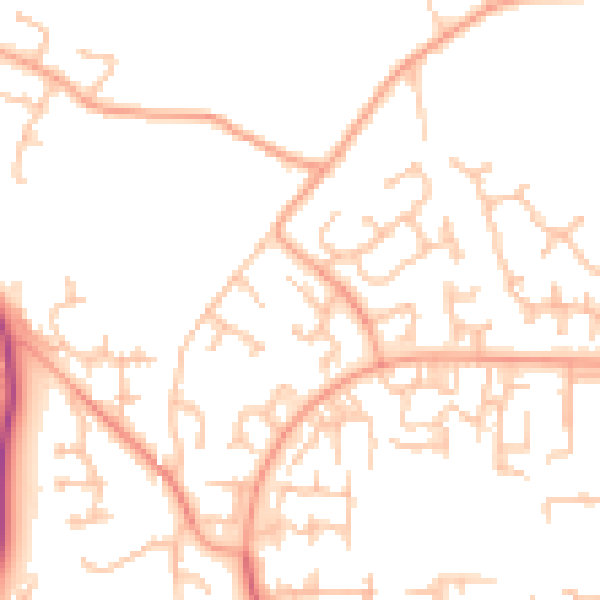 Daytime road noise heatmap for TF3 1BL