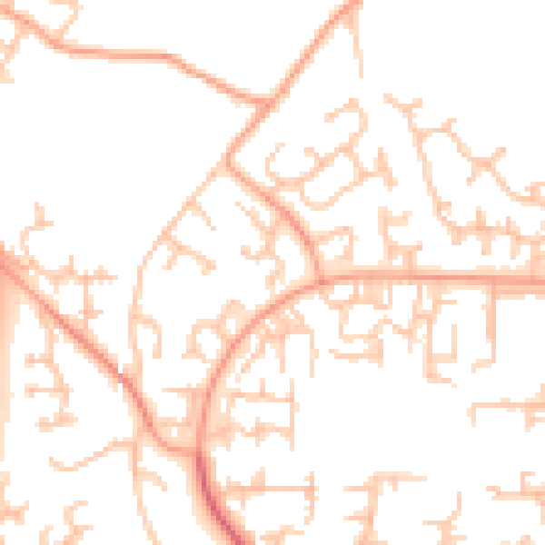 Daytime road noise heatmap for TF3 1BP