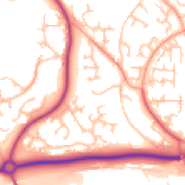 Daytime road noise heatmap for TF3 1BS