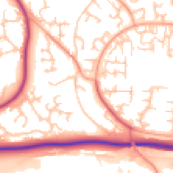 Daytime road noise heatmap for TF3 1BU